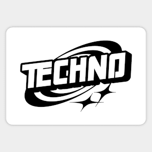 TECHNO  - Rings Y2K Tech (black) Magnet